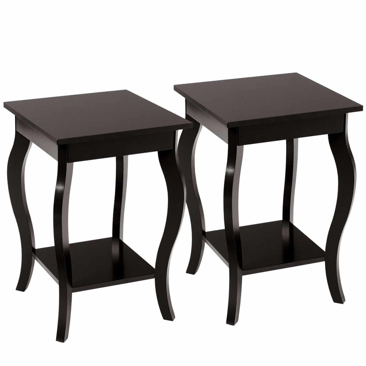 2 Elegantiškų Klasikinių Staliukų Rinkinys Rudos Spalvos 60 × 40 × 40 cm