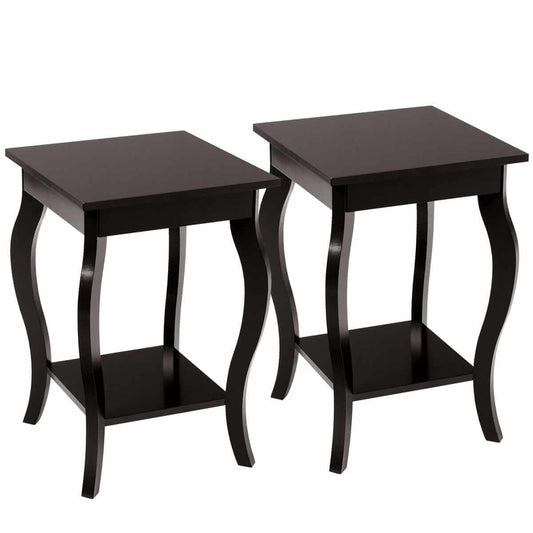 2 Elegantiškų Klasikinių Staliukų Rinkinys Rudos Spalvos 60 × 40 × 40 cm