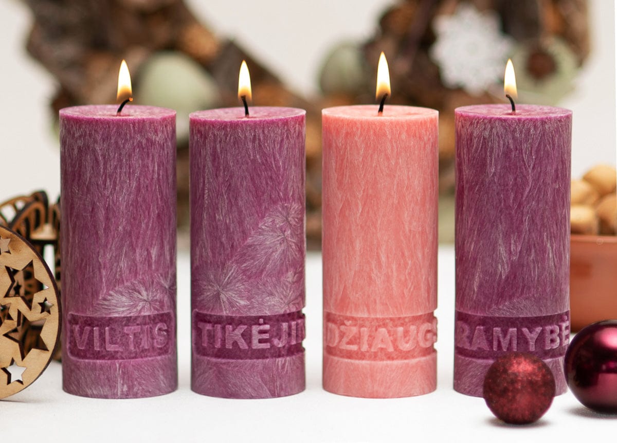 Advento Žvakių Rinkinys 4vnt. Su Dovanų Dėžute