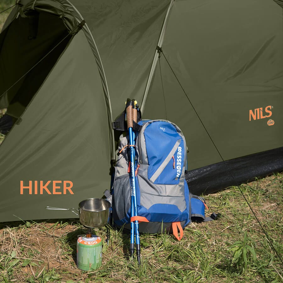 Dvivietė Žyginė Palapinė Nils Camp NC6010 Hiker 3000 mm Atspari Lietui