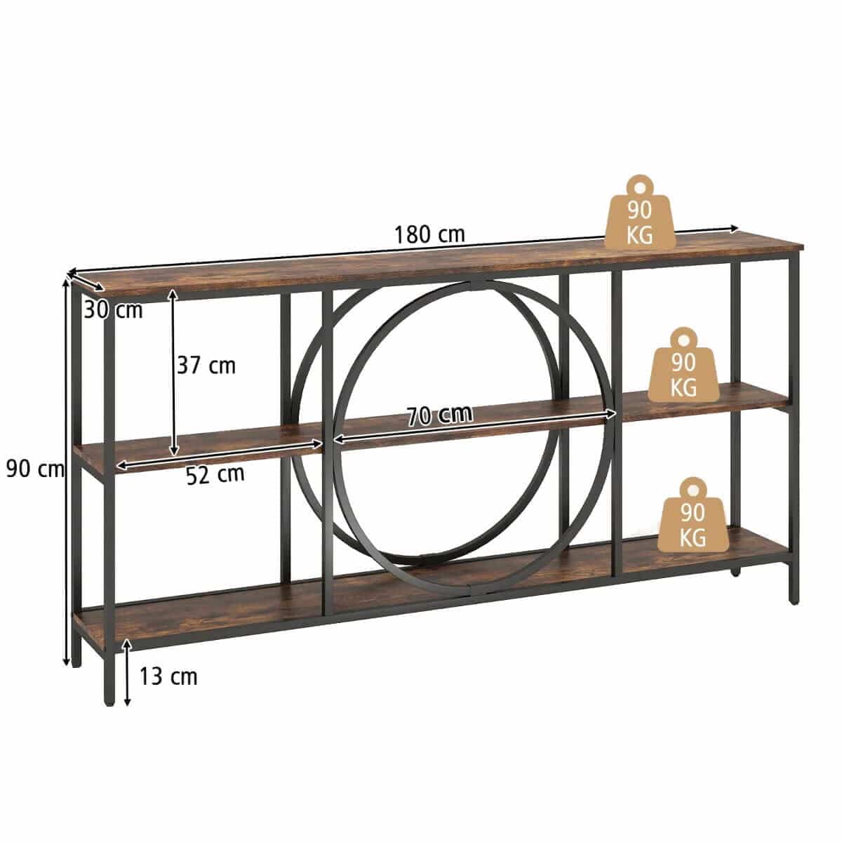 Elegantiškas Ir Funkcionalus Rudas Konsolinis Stalas 180 cm