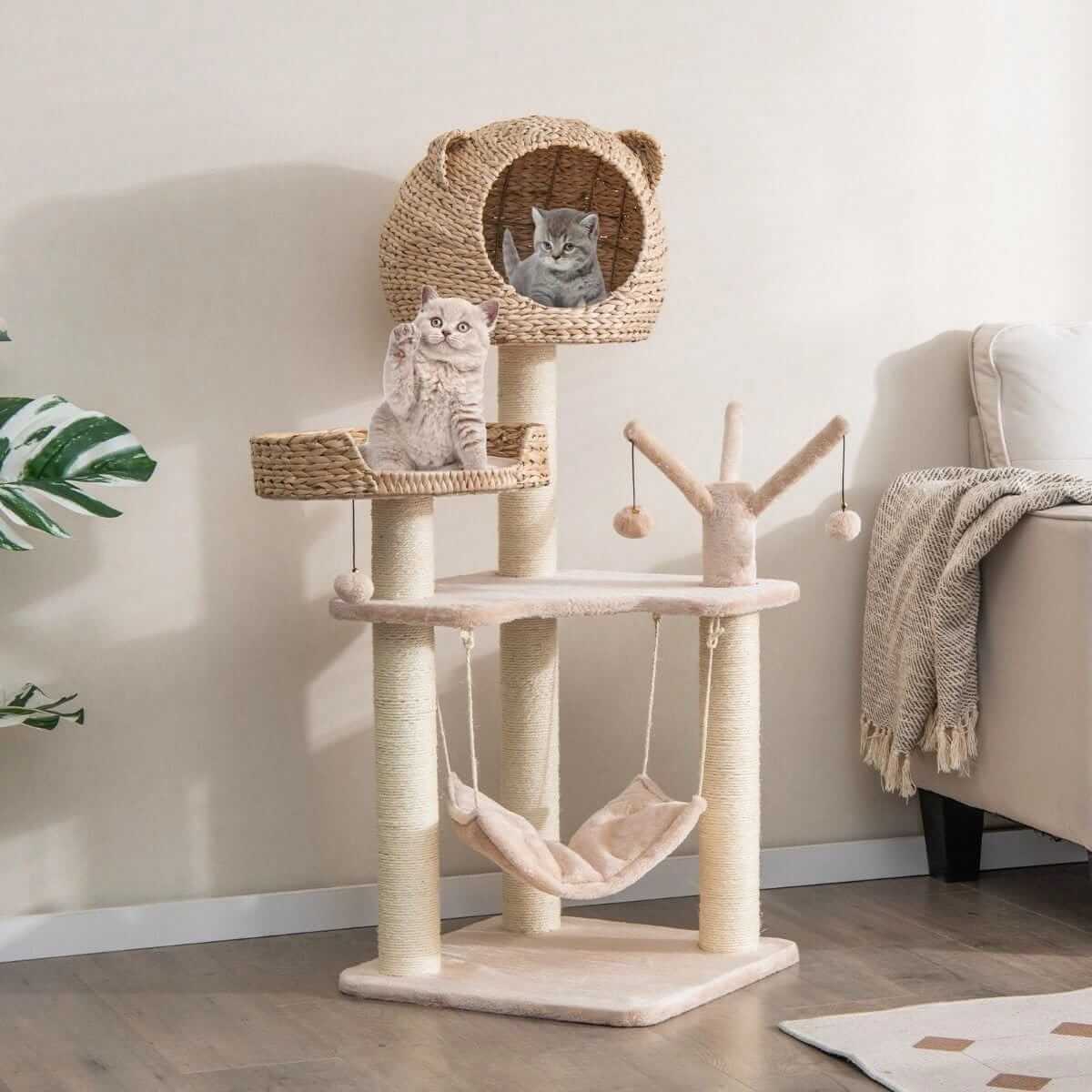 Kačių Draskymo Stovas Su Hamaku 121 cm
