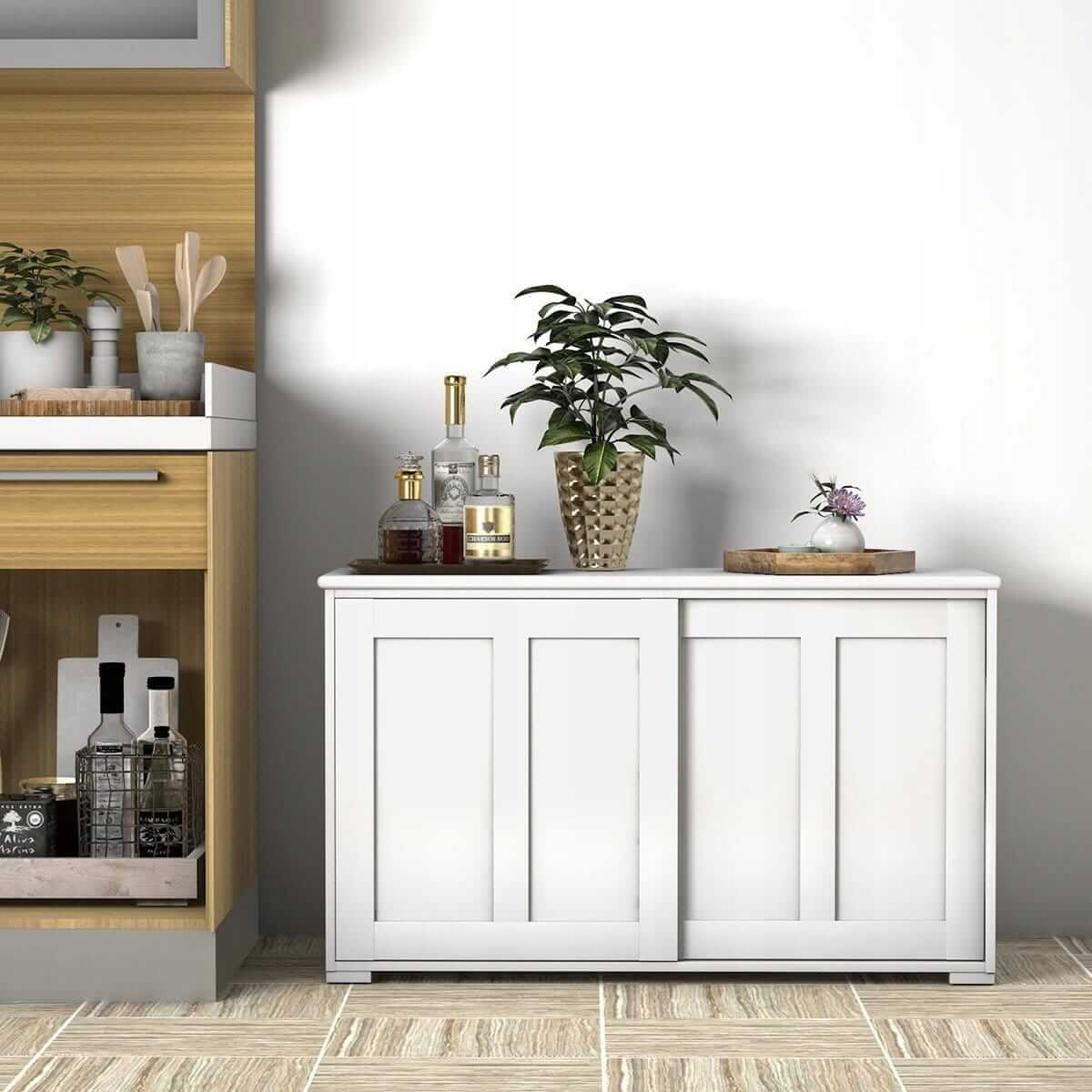 Komoda Su Stumdomomis Durelėmis Balta 106,5 × 60 × 33 cm