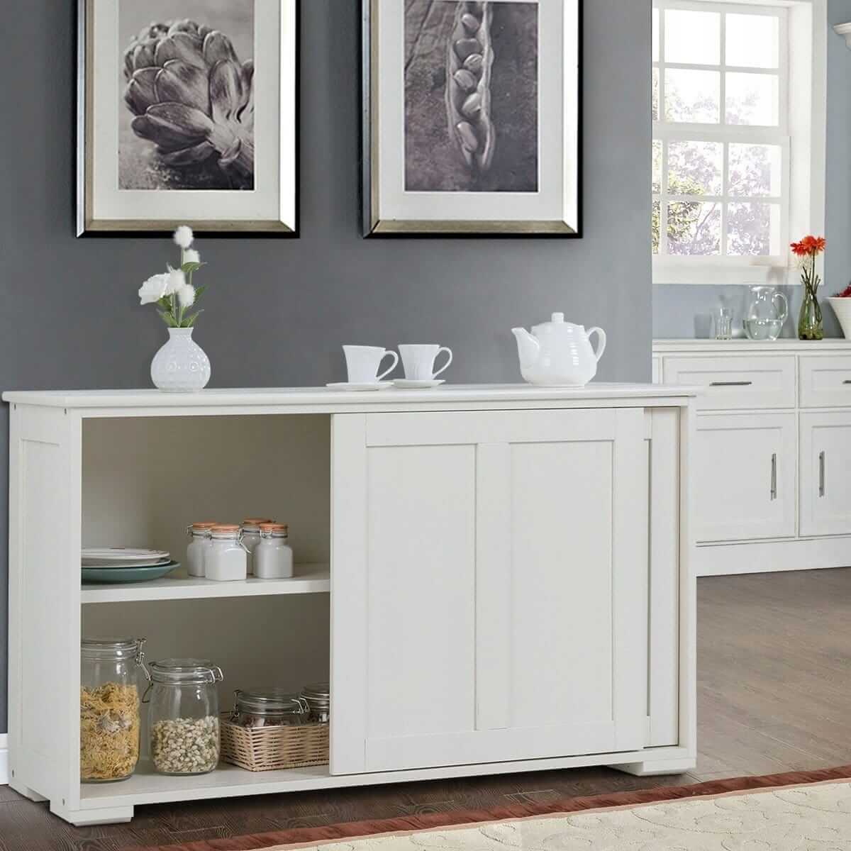 Komoda Su Stumdomomis Durelėmis Balta 106,5 × 60 × 33 cm