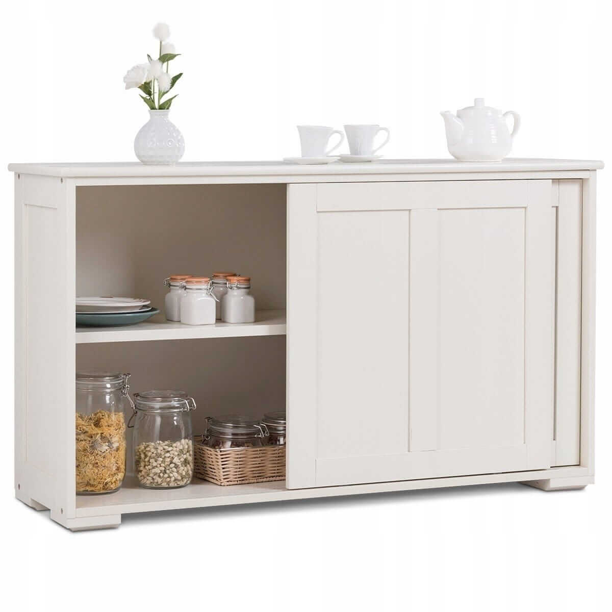 Komoda Su Stumdomomis Durelėmis Balta 106,5 × 60 × 33 cm