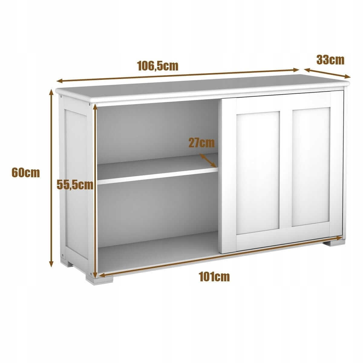 Komoda Su Stumdomomis Durelėmis Balta 106,5 × 60 × 33 cm