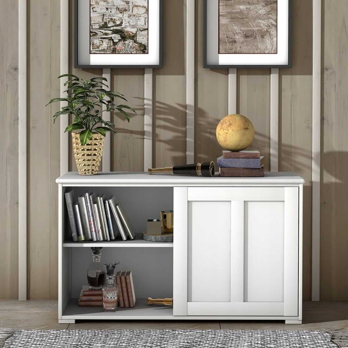 Komoda Su Stumdomomis Durelėmis Balta 106,5 × 60 × 33 cm