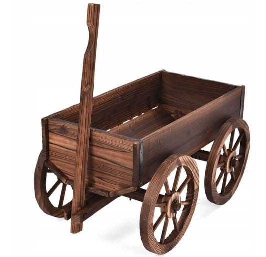 Medinis Vagonėlis Sodo Gėlių Vazonas