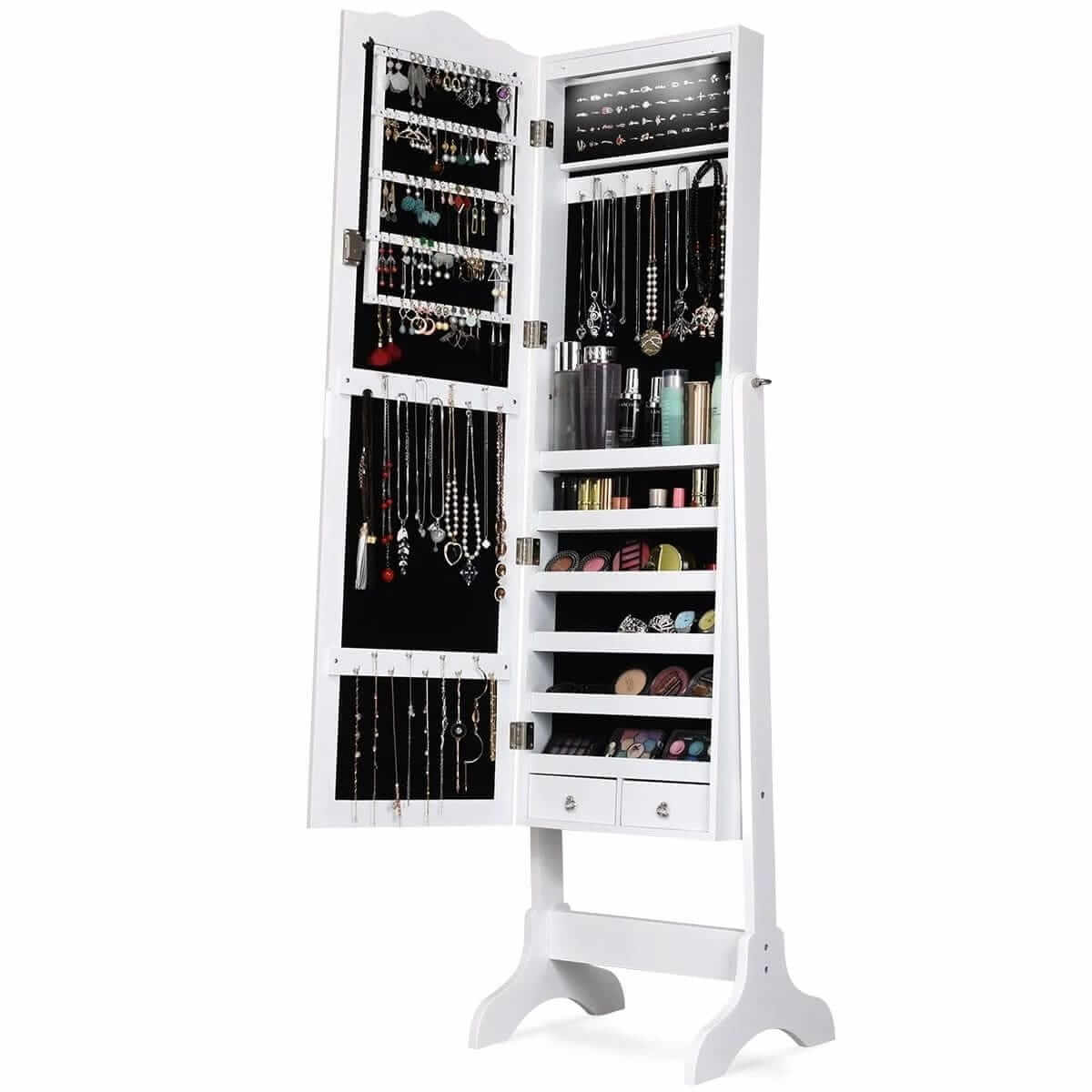 Jewelry Cabinet Mirror With LED lights 160 × 41.5 × 37 cm