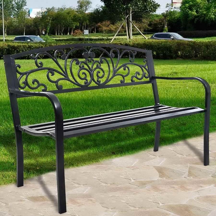 Plieninis Sodo Parko Suoliukas 3 Vietų