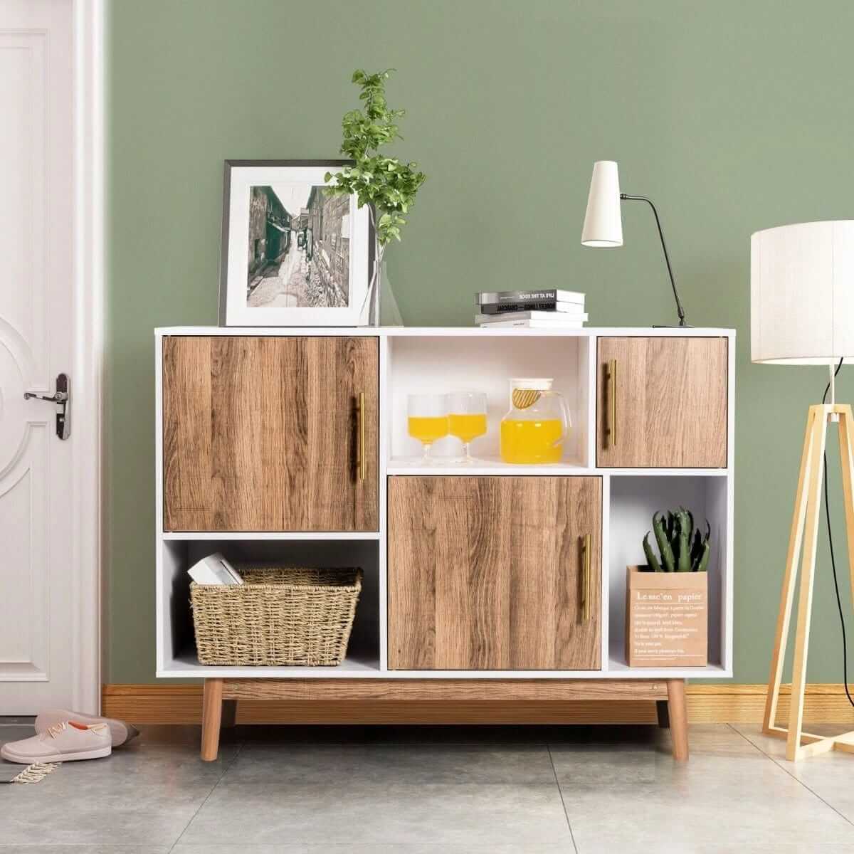 TV Spintelė Su Durelėmis Ir Pertvaromis 101,5 x 33 x 77,5 cm