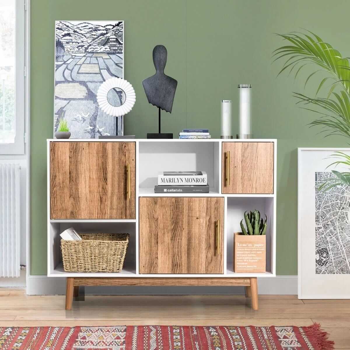 TV Spintelė Su Durelėmis Ir Pertvaromis 101,5 x 33 x 77,5 cm