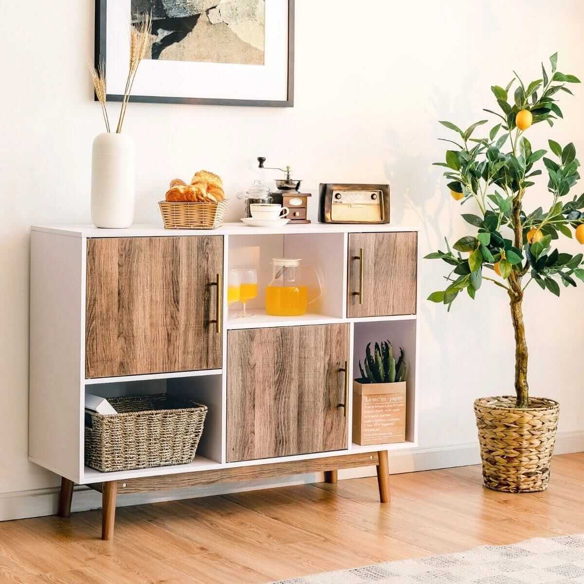TV Spintelė Su Durelėmis Ir Pertvaromis 101,5 x 33 x 77,5 cm