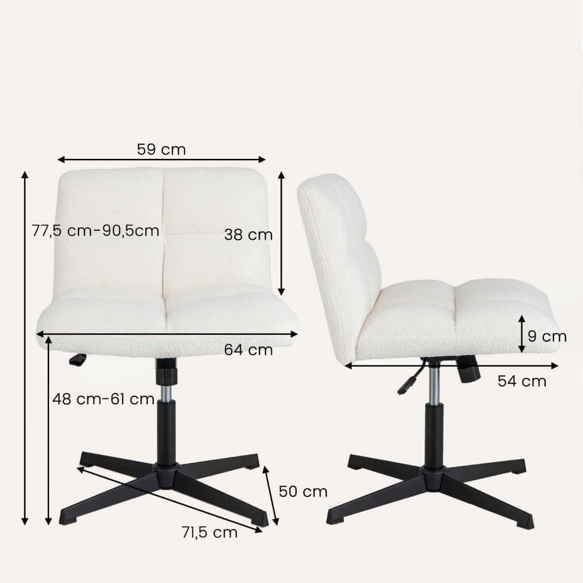 Supamas Fotelis Kėdė Ergonomiškas 360° Pasukamas Smėlio Spalvos 64x54 cm
