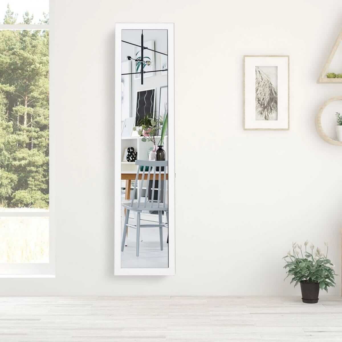 Jewelry And Accessories Cabinet With Mirror 156 × 37 × 46 cm