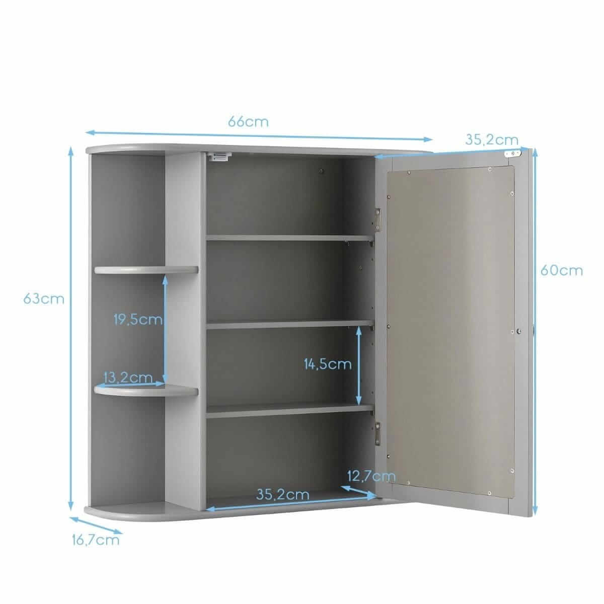 Jewelry And Accessories Cabinet With Mirror 156 × 37 × 46 cm