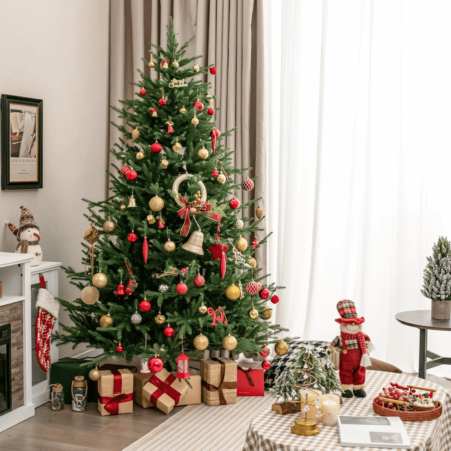 Dirbtinė Kalėdų Eglutė Su LED Lemputėmis 213 cm, Žalia