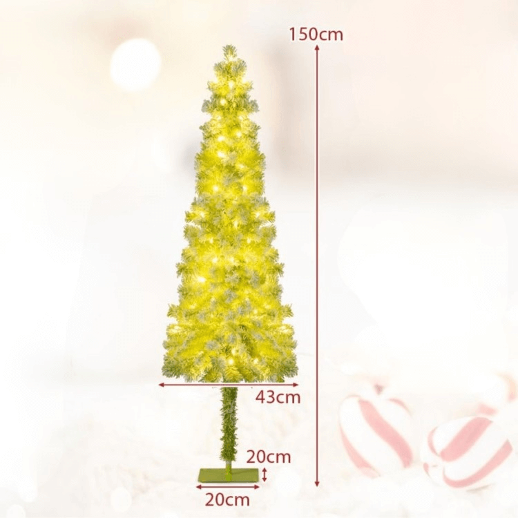 Dirbtinė Kalėdų Eglutė Su Nulenkiama Viršūne Ir LED Lemputėmis 150 cm