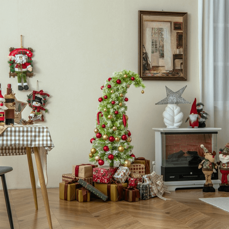 Dirbtinė Kalėdų Eglutė Su Nulenkiama Viršūne Ir LED Lemputėmis 150 cm