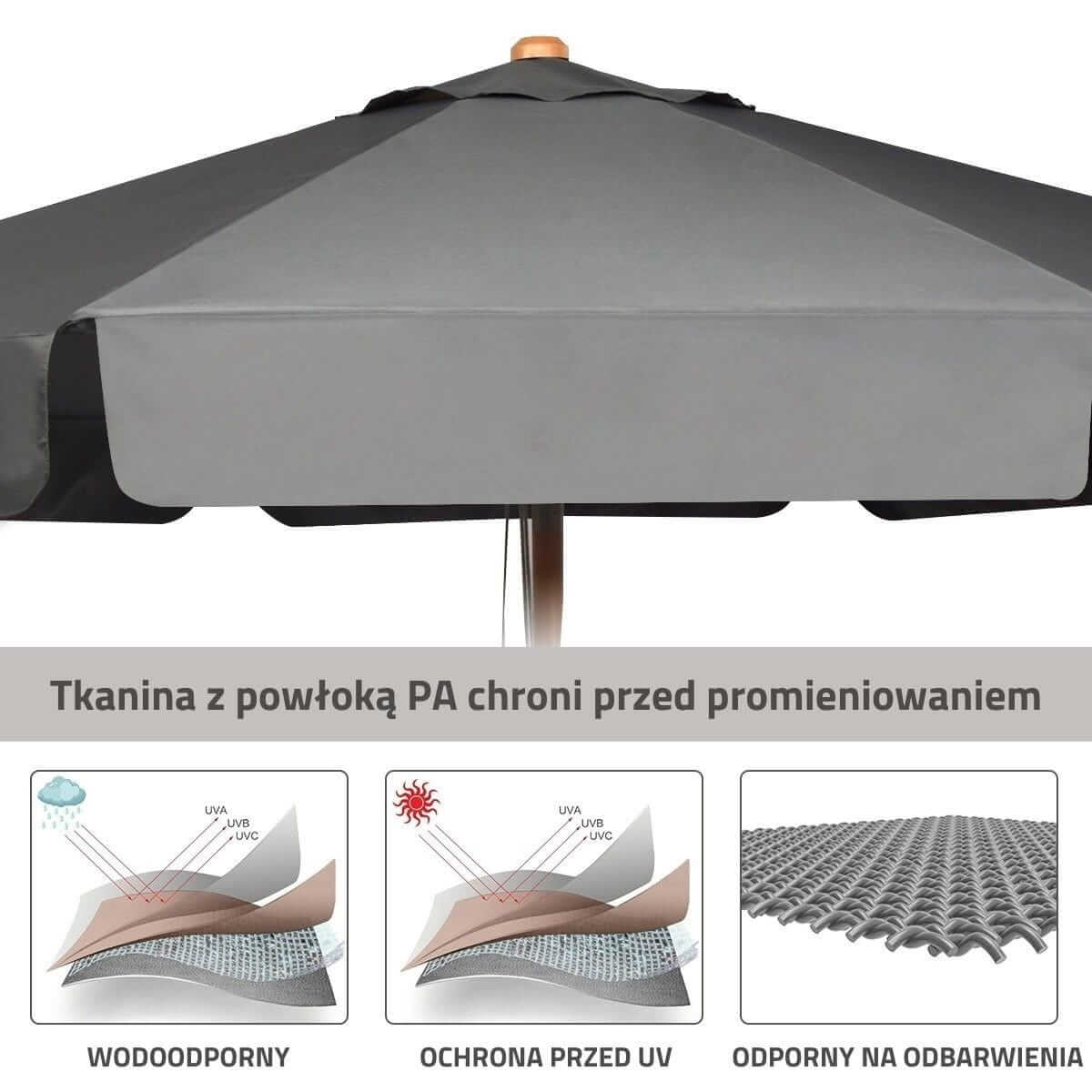 Dvipusis Sodo Skėtis Su Ventiliuojamu Stogu 426 x 265 x 260 cm, Smėlio Spalvos