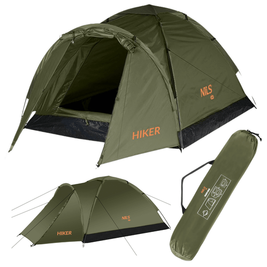 Dvivietė Žyginė Palapinė Nils Camp NC6010 Hiker 3000 mm Atspari Lietui