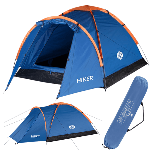 Dvivietė Žyginė Palapinė Nils Camp NC6010 Hiker 3000 mm Atspari Lietui, Mėlyna