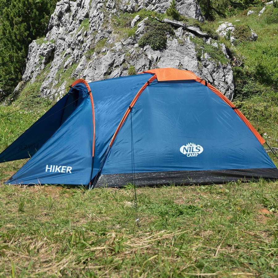 Dvivietė Žyginė Palapinė Nils Camp NC6010 Hiker 3000 mm Atspari Lietui, Mėlyna