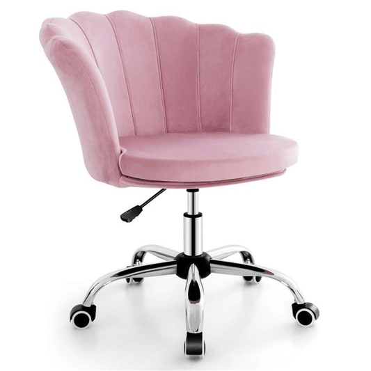 Ergonomiška Biuro Kėdė Su Kriauklės Formos Atlošu, Rožinė