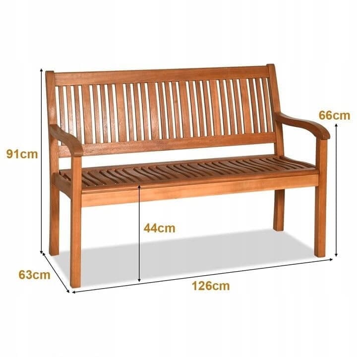 Eukalipto Medienos Sodo, Terasos Suoliukas 126 cm