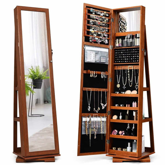 Mirror With Jewelry And Accessories Cabinet 161 × 39 × 39 cm