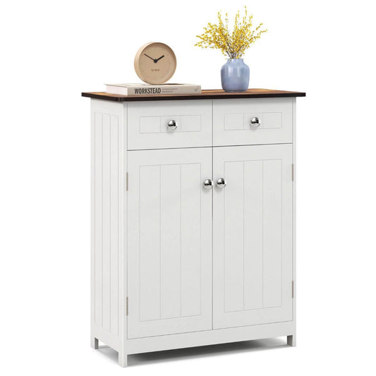 Two-Door Chest of Drawers White 85 × 72 × 34 cm