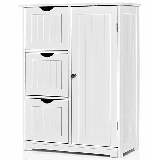 White chest of drawers with 3 drawers and a shelf 81 × 60 × 30 cm
