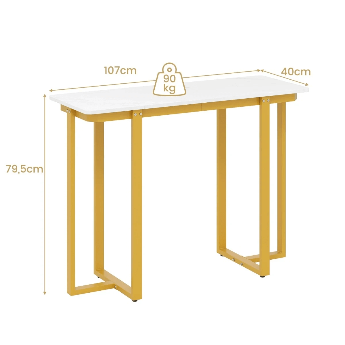 Konsolinis Staliukas Su Dirbtinio Marmuro Paviršiumi 107 cm