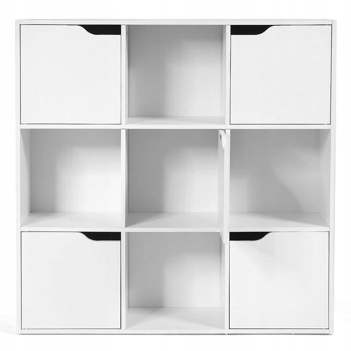 Moderni Balta Spinta Komoda Knygų Lentyna 9 Skyriai 90 x 90 x 29 cm