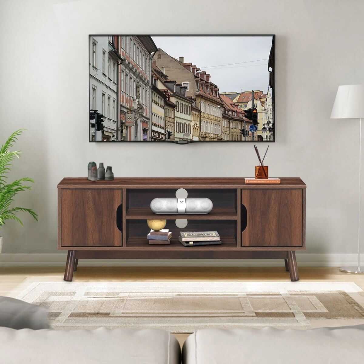 Medinis TV Staliukas Spintelė Ruda 120 x 39 x 31,5 cm