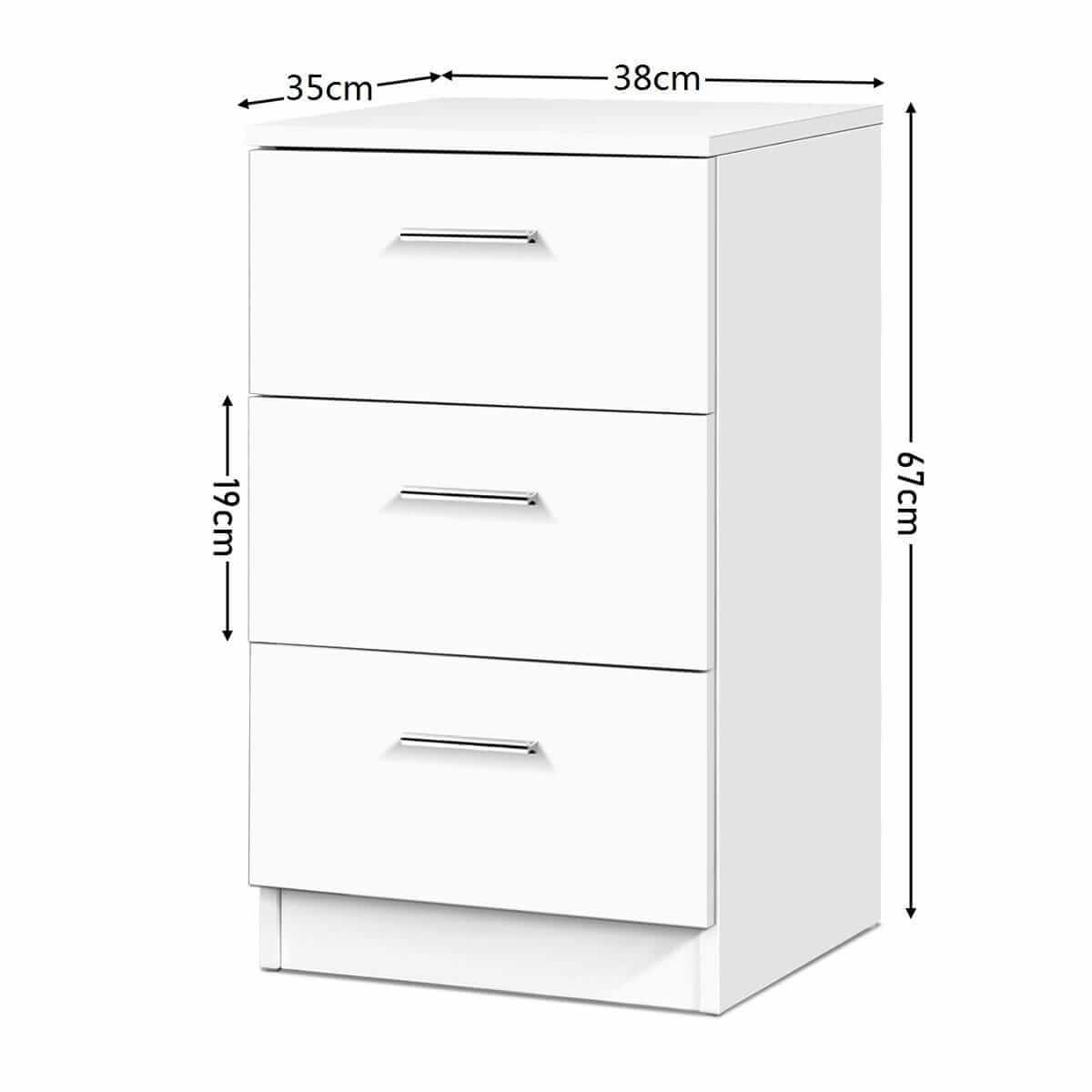 Naktinės Spintelės Komoda Su 3 Stalčiais