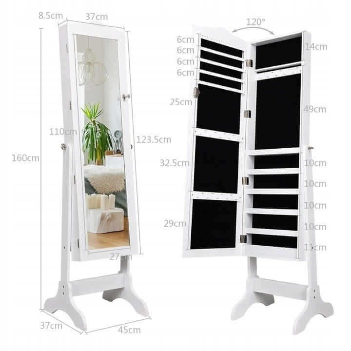 Mirror With Jewelry And Accessories Cabinet 160 x 37 x 45 cm