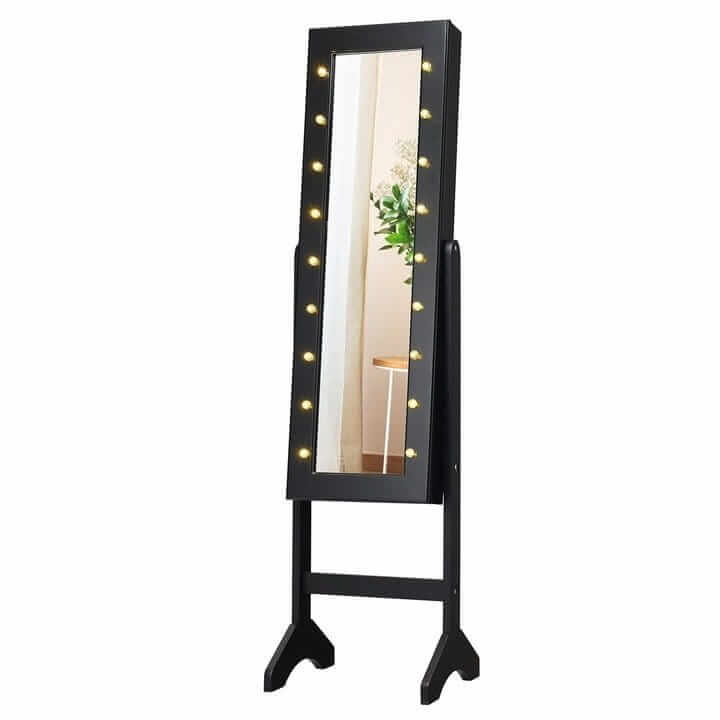 Jewelry Cabinet With Mirror And LED Lighting 145 × 31.5 × 35 cm