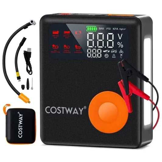 Universalus 5 Viename Automobilio Užvedimo Įrenginys Su Kompresoriumi (Jump Starter)