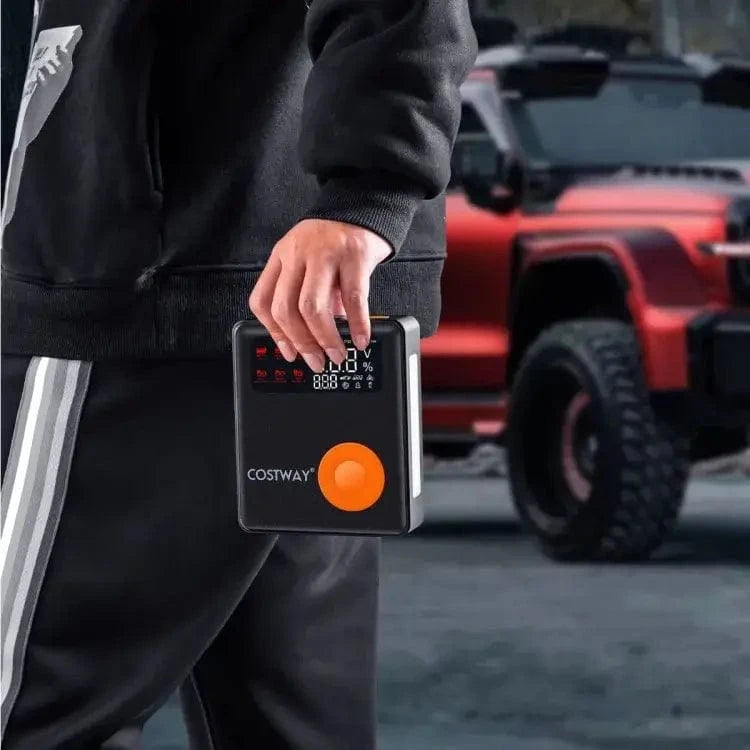 Universalus 5 Viename Automobilio Užvedimo Įrenginys Su Kompresoriumi (Jump Starter)